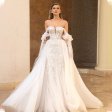 Mermaid Wedding Dresses Thick Staps Detachable Train 2 In 1 Lace Applique Wedding Gowns Custom Made Robe De Mariee Customize