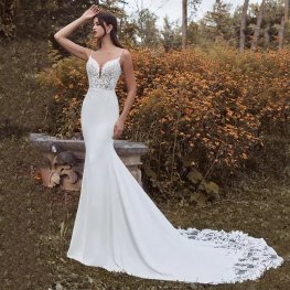 Lace Mermaid Wedding Dresses Spaghetti Straps V-Neck Sleeveless Elegant Bridal Gown Lo Custom Made Robe De Mariee Customize