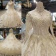 Real Photo vestido de noiva Ball Gown Lace Sequins Crystal Full Sleeves Wedding Dresses QUEEN BRIDAL robe