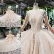 Custom Made Luxury Wedding Dresses Ball Gown Long Sleeve Sequins Tulle Crystal Beading 100% Real Photos Bridal Gowns