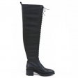 High End Ladies Long Winter Sheep Skin Knee High Boots with Low Heels