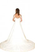 Women's Gorgeous Bridal Lace Gown Dress A line Silhouette V Neckline Over Nude Tulle Sheer Long Sleeves